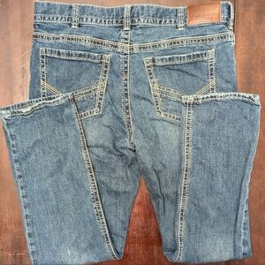Warehouse One Light Wash Relaxed Straight Leg Jeans - Size 34/32